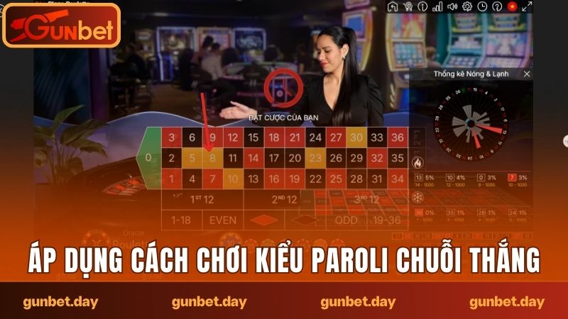 Áp dụng cách chơi kiểu Paroli chuỗi thắng
