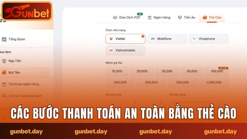 Các bước thanh toán an toàn bằng thẻ cào