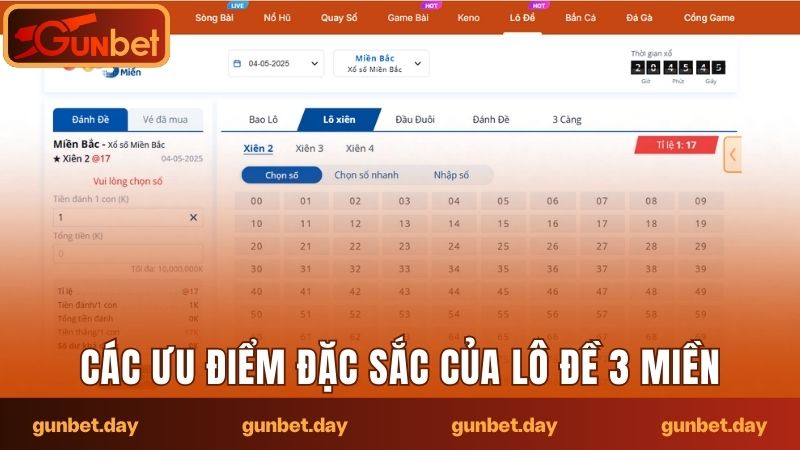 Các ưu điểm đặc sắc của lô đề 3 miền