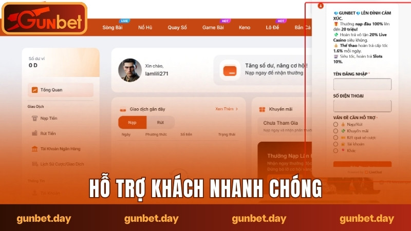 Hỗ trợ khách nhanh chóng