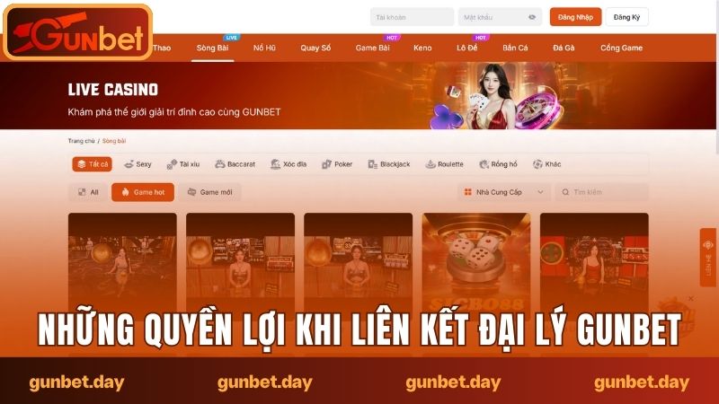 Những quyền lợi khi liên kết đại lý Gunbet