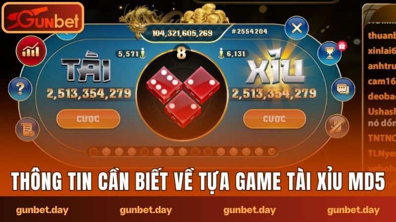 Thông tin cần biết về tựa game Tài xỉu MD5 trực tuyến